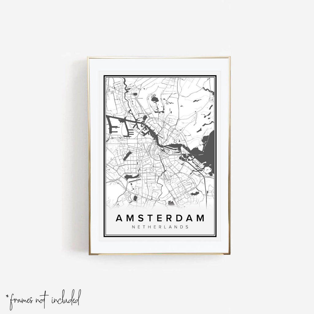 Amsterdam Netherlands Street Map Print - Typologie Paper Co