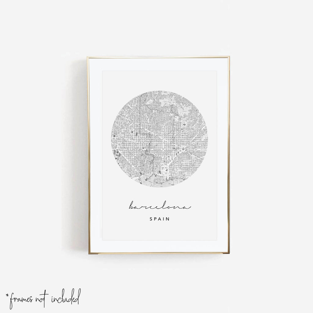 Barcelona Circle Map Print - Typologie Paper Co