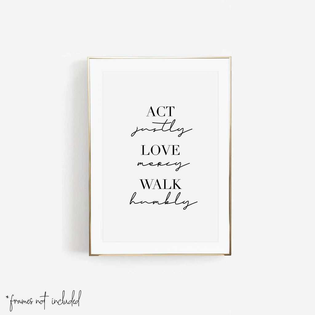 Act Justly, Love Mercy, Walk Humbly Print - Typologie Paper Co