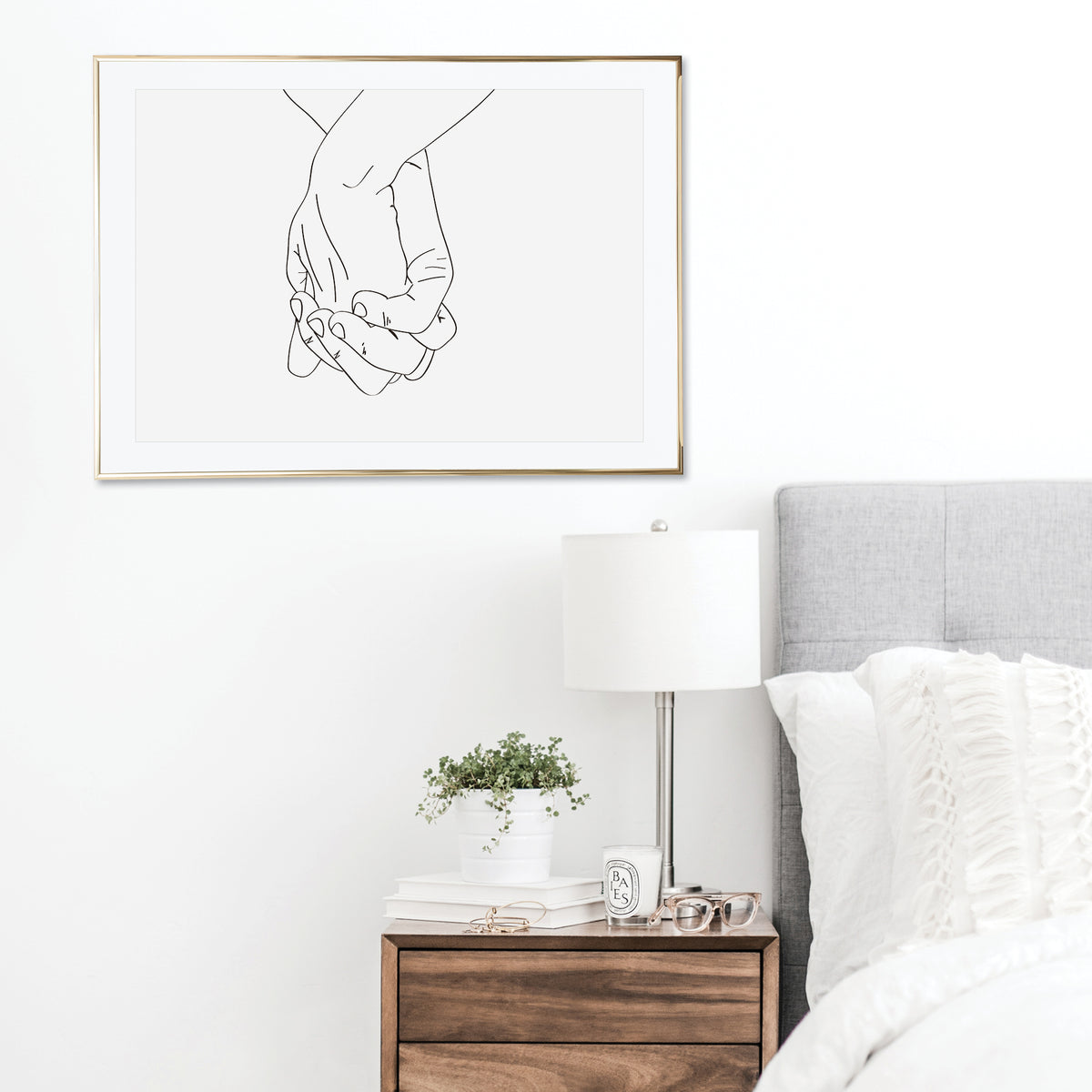 Holding Hands Line Art Print, Unframed – Typologie Paper Co