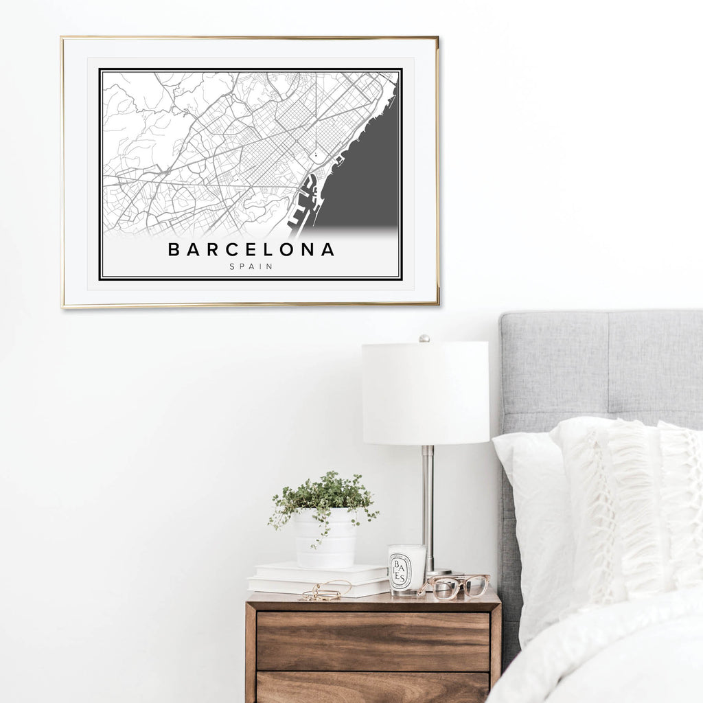 Barcelona Spain Street Map Print - Typologie Paper Co